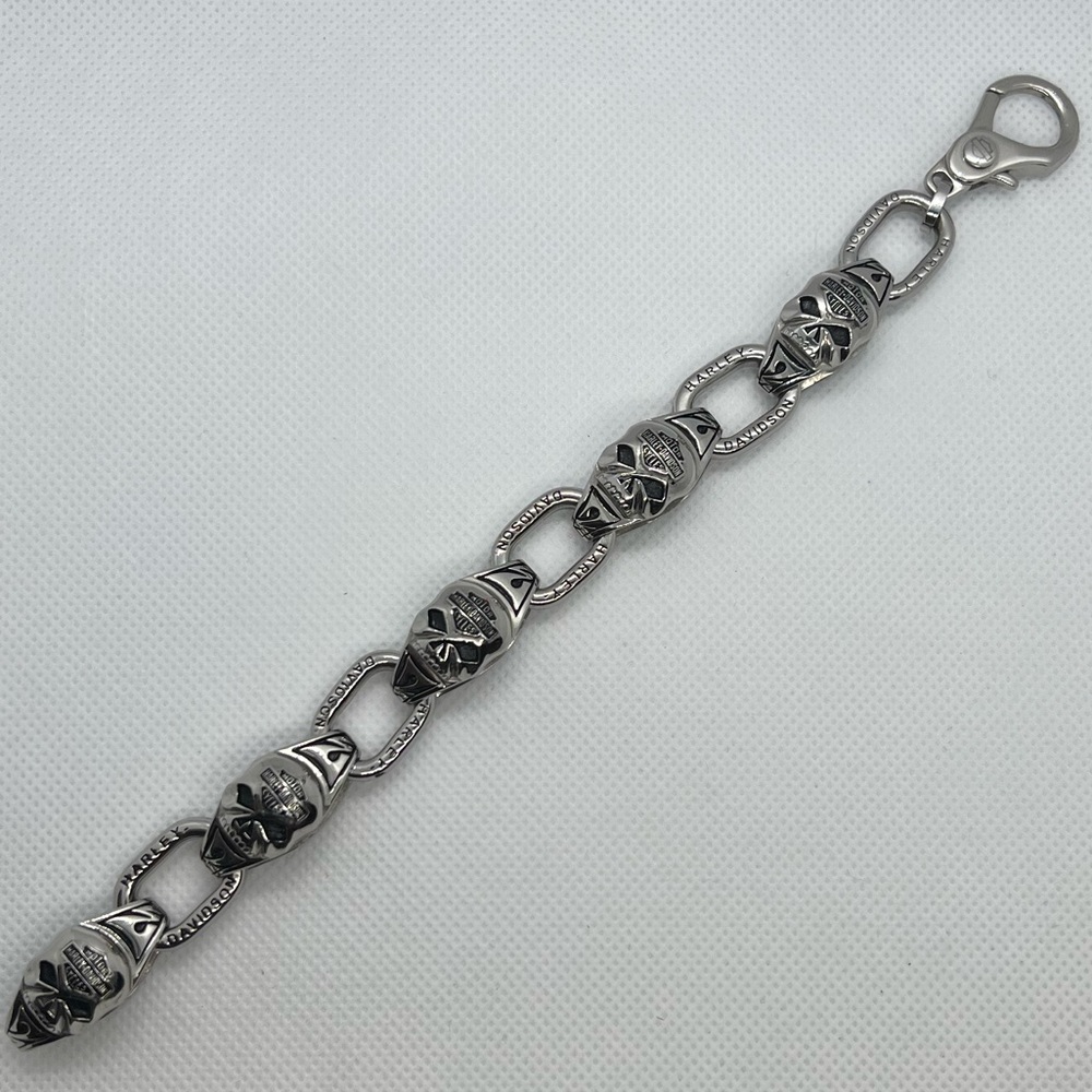Harley Davidson Bracelet 8” Men or Female Skull